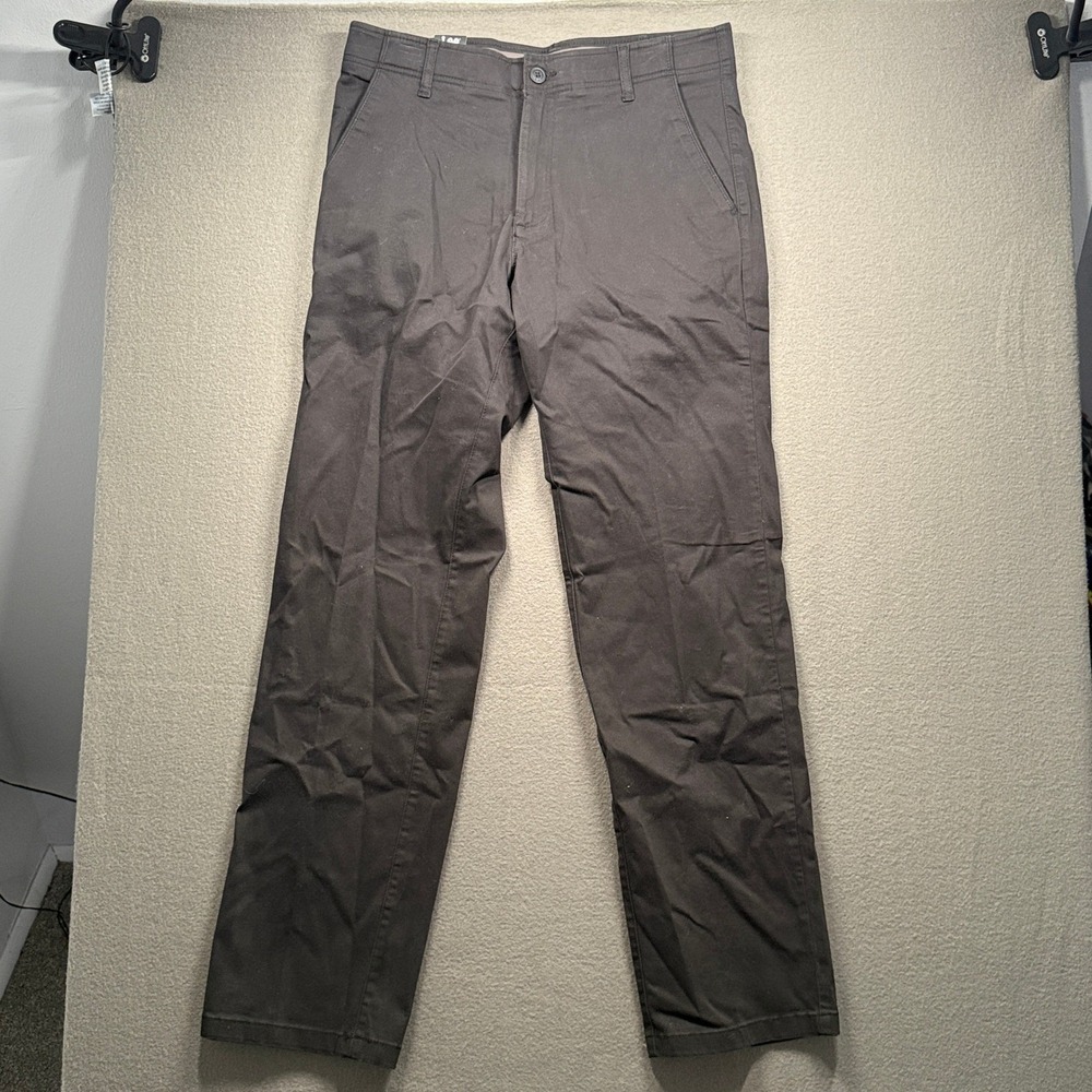 Lee Extreme Motion Pants Mens 33x34 Black Regular Straight Chino 104273501